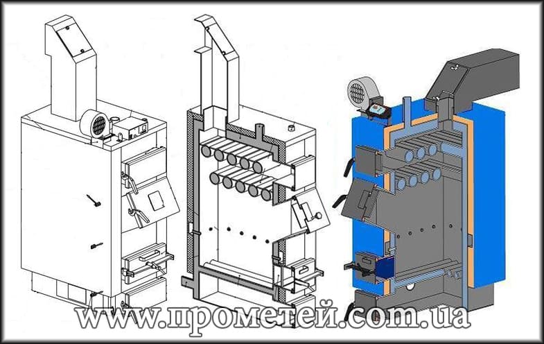 Разрез котла ТОПТЕРМО 10-38 кВт